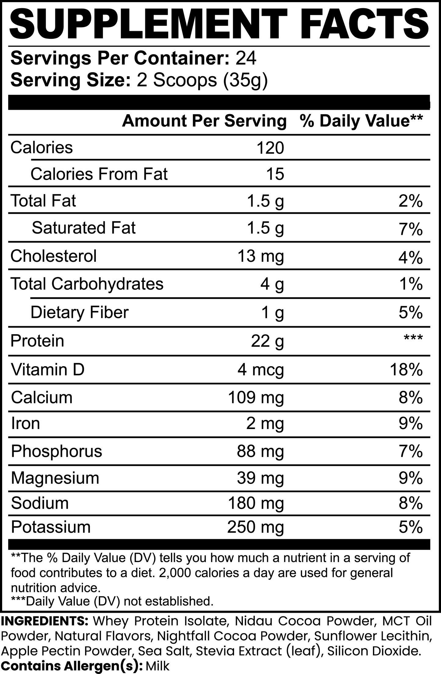 Dark Matter Advanced 100% Whey Protein Isolate (Chocolate)